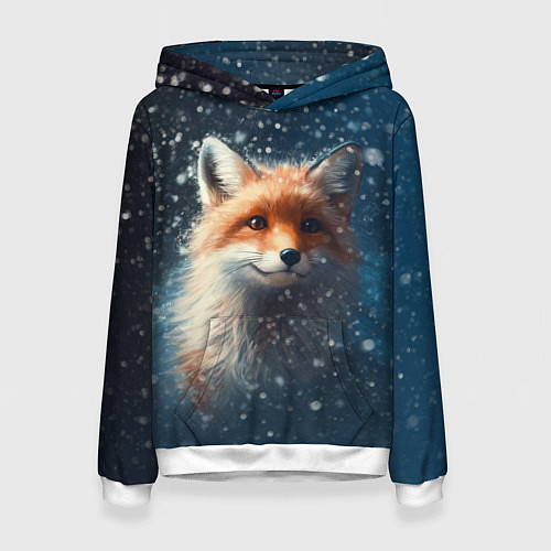 Женская толстовка Fox in the snow / 3D-Белый – фото 1