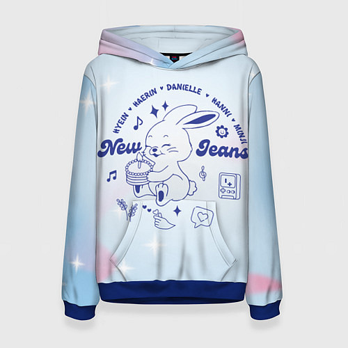 Женская толстовка Newjeans bunny / 3D-Синий – фото 1