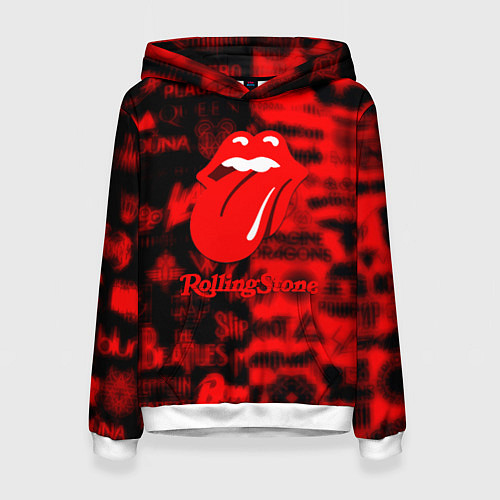 Женская толстовка Rolling Stones logo групп / 3D-Белый – фото 1