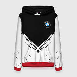 Толстовка-худи женская BMW стильная геометрия спорт, цвет: 3D-красный