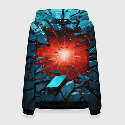 Женская толстовка Взрыв бирюзовых камней / 3D-Черный – фото 1