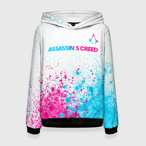 Женская толстовка Assassins Creed neon gradient style посередине / 3D-Черный – фото 1