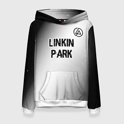 Толстовка-худи женская Linkin Park glitch на светлом фоне посередине, цвет: 3D-белый