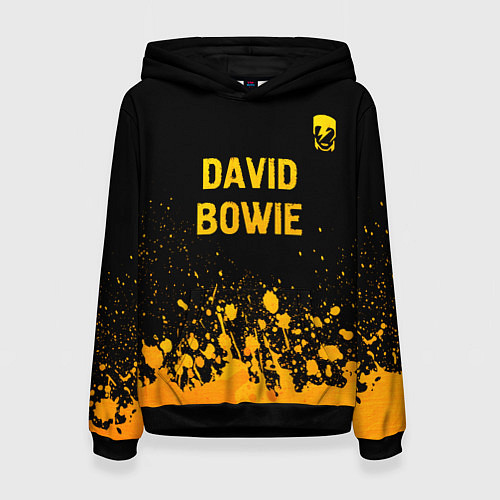 Женская толстовка David Bowie - gold gradient посередине / 3D-Черный – фото 1