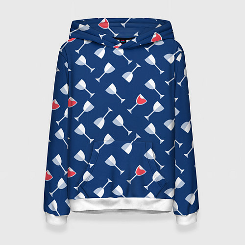 Женская толстовка Бокальчик винишка / 3D-Белый – фото 1