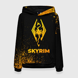 Толстовка-худи женская Skyrim - gold gradient, цвет: 3D-черный