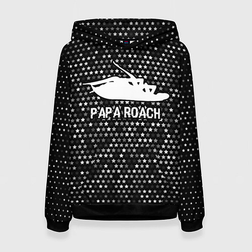 Женская толстовка Papa Roach glitch на темном фоне / 3D-Черный – фото 1