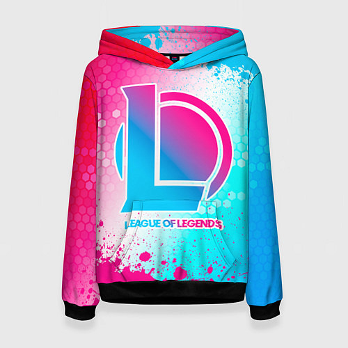 Женская толстовка League of Legends neon gradient style / 3D-Черный – фото 1