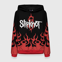 Толстовка-худи женская Slipknot в огне, цвет: 3D-красный