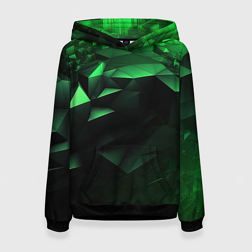 Женская толстовка Видение зеленого в абстракции / 3D-Черный – фото 1