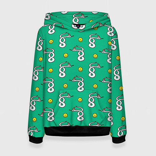 Женская толстовка Рождественская санта змея / 3D-Черный – фото 1