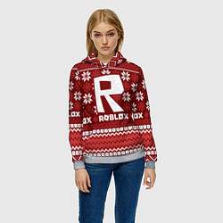 Толстовка-худи женская Roblox christmas sweater, цвет: 3D-меланж — фото 2
