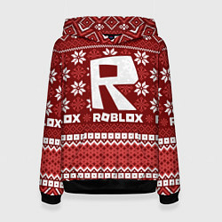 Толстовка-худи женская Roblox christmas sweater, цвет: 3D-черный