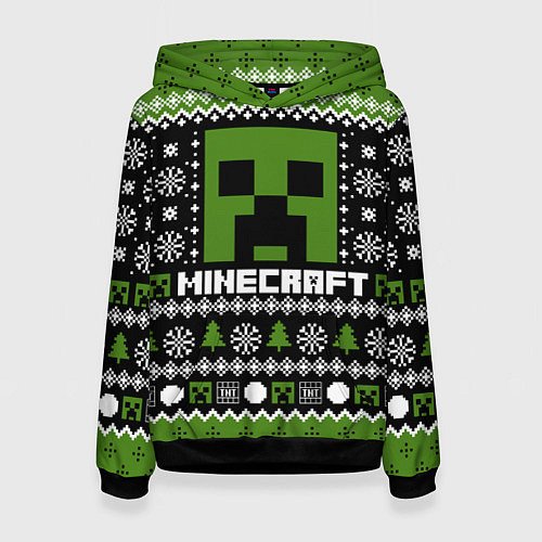 Женская толстовка Minecraft christmas sweater / 3D-Черный – фото 1