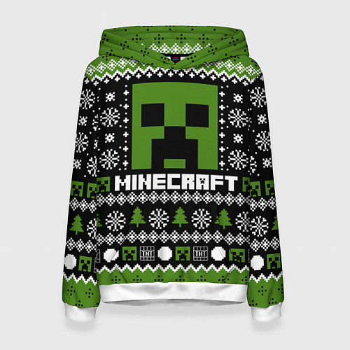 Женская толстовка Minecraft christmas sweater / 3D-Белый – фото 1