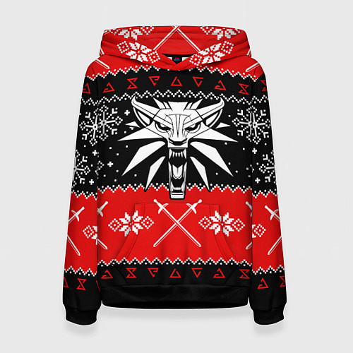 Женская толстовка The Witcher christmas sweater / 3D-Черный – фото 1