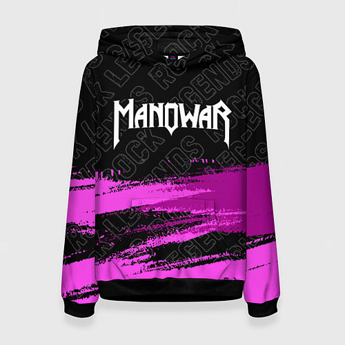 Женская толстовка Manowar rock legends посередине / 3D-Черный – фото 1