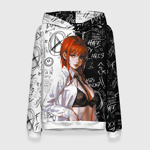 Женская толстовка Makima - Chainsaw man / 3D-Белый – фото 1