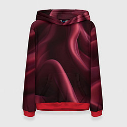 Толстовка-худи женская Бордовый шелк, цвет: 3D-красный