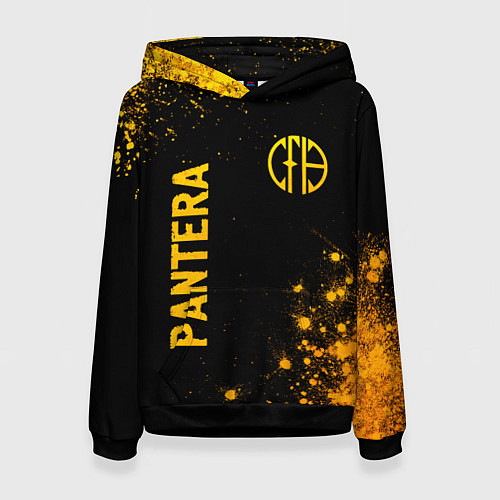 Женская толстовка Pantera - gold gradient вертикально / 3D-Черный – фото 1