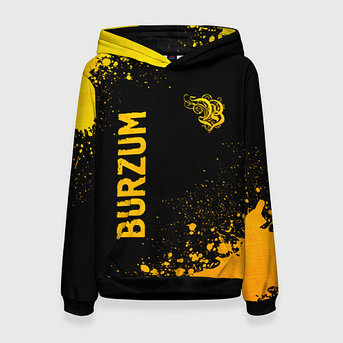 Женская толстовка Burzum - gold gradient вертикально / 3D-Черный – фото 1