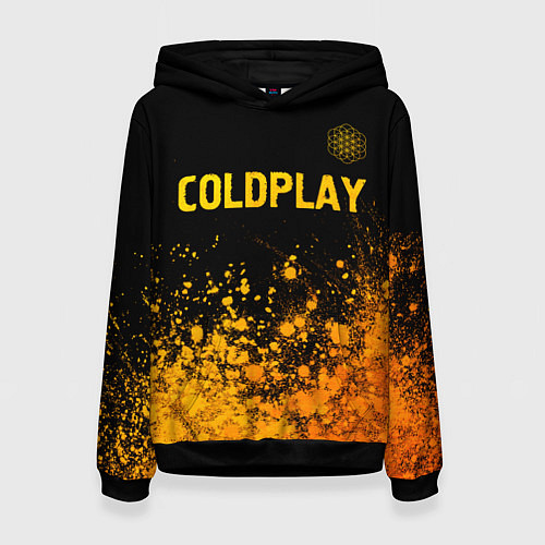 Женская толстовка Coldplay - gold gradient посередине / 3D-Черный – фото 1