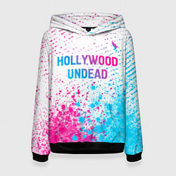 Женская толстовка Hollywood Undead neon gradient style посередине