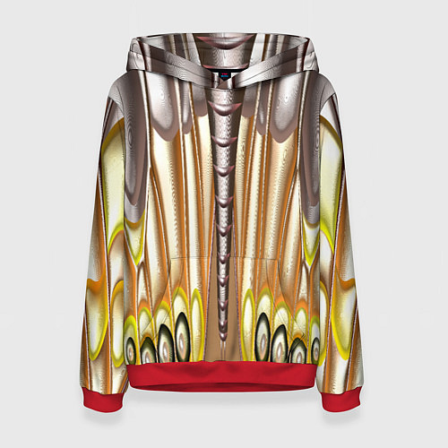 Женская толстовка Абстрактный рисунок по мотивам крыла бабочки / 3D-Красный – фото 1