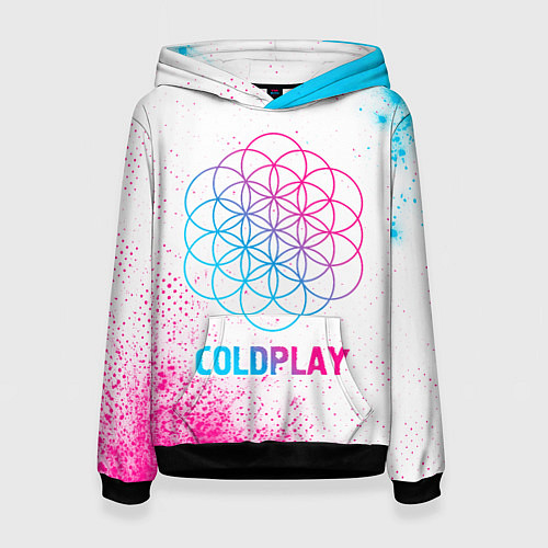 Женская толстовка Coldplay neon gradient style / 3D-Черный – фото 1