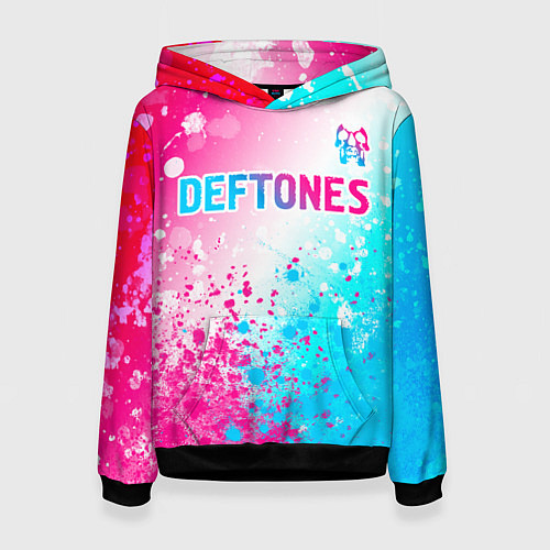 Женская толстовка Deftones neon gradient style посередине / 3D-Черный – фото 1