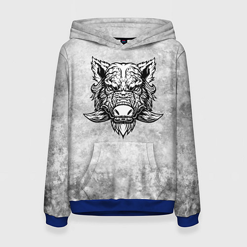 Женская толстовка Texture - дикий секач / 3D-Синий – фото 1