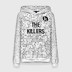 Толстовка-худи женская The Killers glitch на светлом фоне посередине, цвет: 3D-белый