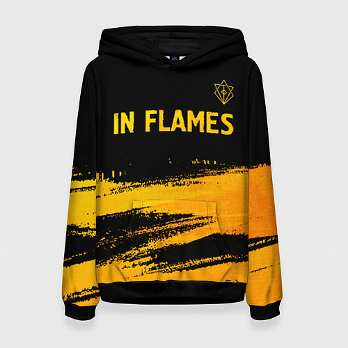 Женская толстовка In Flames - gold gradient посередине / 3D-Черный – фото 1