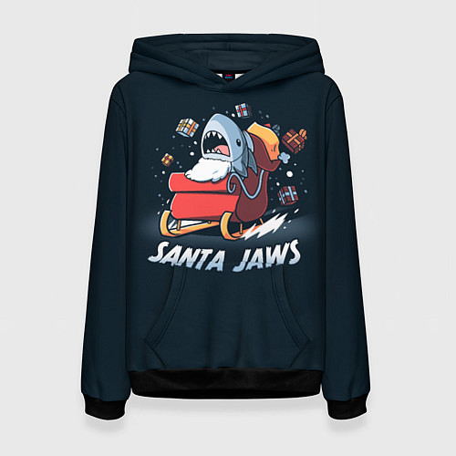 Женская толстовка Santa Jaws / 3D-Черный – фото 1