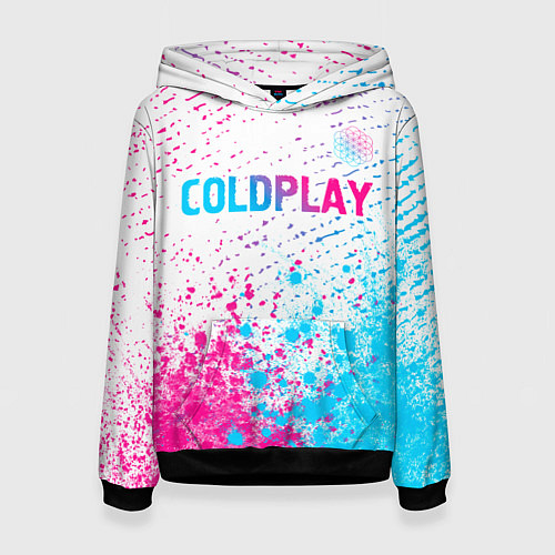 Женская толстовка Coldplay neon gradient style посередине / 3D-Черный – фото 1