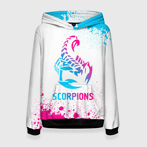 Женская толстовка Scorpions neon gradient style / 3D-Черный – фото 1