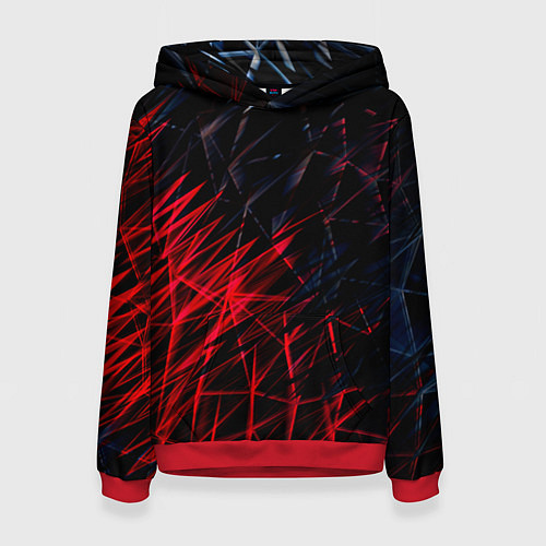 Женская толстовка Красно чёрные узоры / 3D-Красный – фото 1
