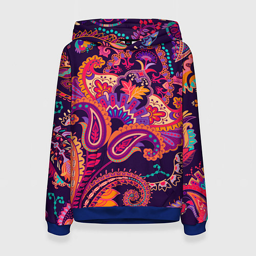 Женская толстовка Индийские этнические узоры / 3D-Синий – фото 1