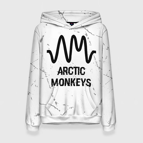 Женская толстовка Arctic Monkeys glitch на светлом фоне / 3D-Белый – фото 1