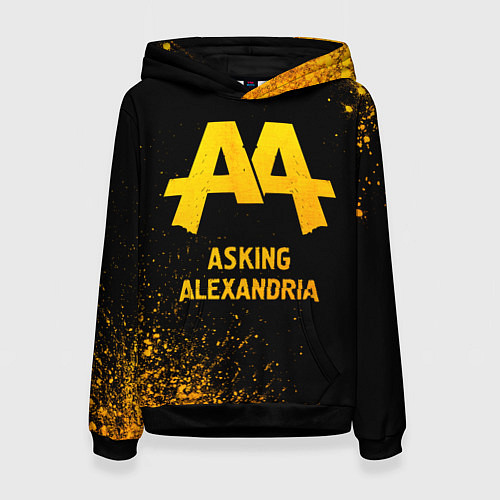 Женская толстовка Asking Alexandria - gold gradient / 3D-Черный – фото 1