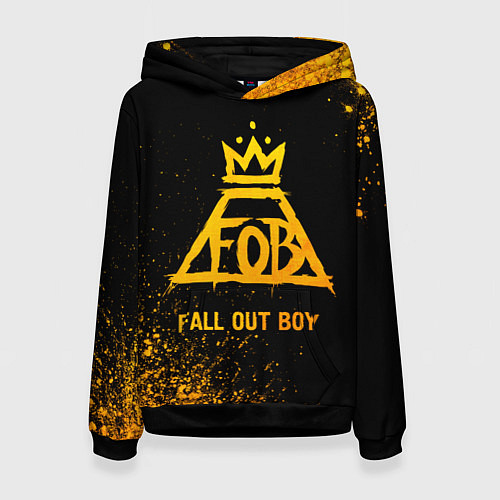 Женская толстовка Fall Out Boy - gold gradient / 3D-Черный – фото 1