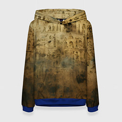 Толстовка-худи женская Древний папирус, цвет: 3D-синий