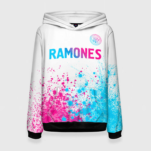 Женская толстовка Ramones neon gradient style посередине / 3D-Черный – фото 1