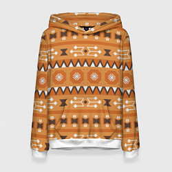 Женская толстовка Brown tribal geometric