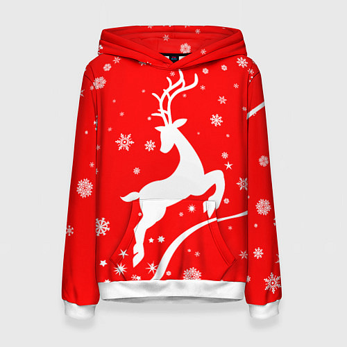 Женская толстовка Christmas deer / 3D-Белый – фото 1