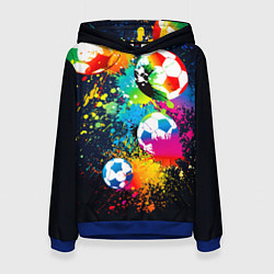 Женская толстовка Разноцветные футбольные мячи