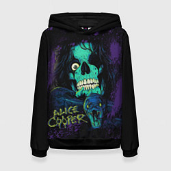 Толстовка-худи женская Alice Cooper snake, цвет: 3D-черный