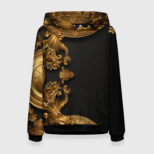 Женская толстовка Золотые объемные узоры / 3D-Черный – фото 1