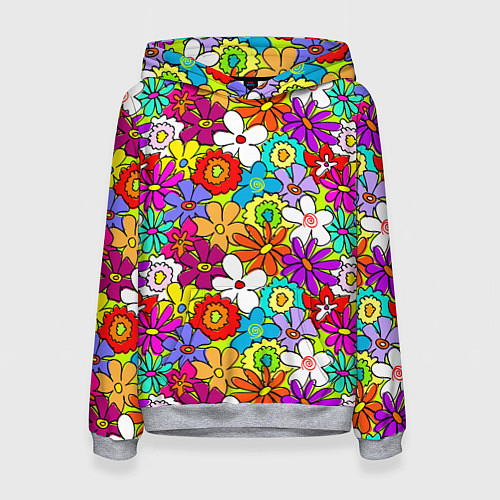 Женская толстовка Floral multicolour / 3D-Меланж – фото 1