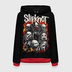 Толстовка-худи женская Slipknot метал-группа, цвет: 3D-красный
